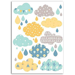 TOGA Textile thermocollant 15 x 21 cm - Nuages garçon