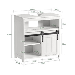 SoBuy BZR61-W Meuble sous Lavabo, Meuble de Salle de Bain, Placard de Rangement, Armoire Salle de Bain et Porte de Grange