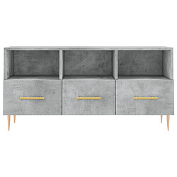 Acheter vidaXL Meuble TV gris béton 102x36x50 cm bois d'ingénierie