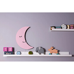 HOMEMANIA Lampe Murale Smiling Moon - Luna, Applique - pour enfants - pour chambre - Rose en MDF, 25 x 3 x 40 cm, 1 x LED Strip, Max 14,4 W, 600LM