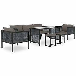 Maison Chic Salon de jardin 8 pcs + coussins - Mobilier/Meubles de jardin - Table et chaises d'extérieur Résine tressée Anthracite -MN22099