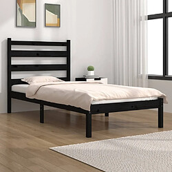 vidaXL Cadre de lit sans matelas noir bois massif 100x200 cm