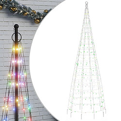 vidaXL Arbre de Noël lumineux sur mât de drapeau 550 LED coloré 300 cm