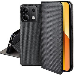 Htdmobiles Housse etui portefeuille avec coque interieure en silicone pour Xiaomi Redmi Note 13 5G + film ecran - NOIR MAGNET pas cher