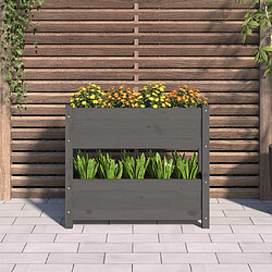 Avis Maison Chic Jardinière,Bac à fleurs - pot de fleur Gris 77x25x66 cm Bois massif de pin -GKD87379