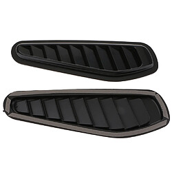 2 Pièces Air Flow Intake Turbo Bonnet Hood Side Vent Grille Cover Black pas cher