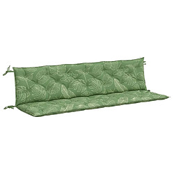 vidaXL Coussins de banc de jardin lot de 2 motif de feuilles tissu