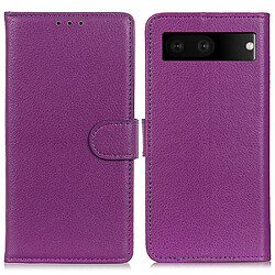 Etui en PU texture litchi avec support, violet pour votre Google Pixel 7