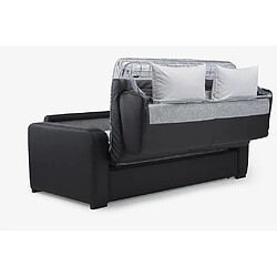 Acheter Vente-Unique Canapé 3 places convertible express en cuir noir matelas 14 cm BEVIS