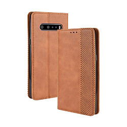 Etui en PU auto-absorbé rétro marron pour votre LG V60 ThinQ 5G