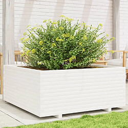 vidaXL Jardinière blanc 110x110x49,5 cm bois de pin massif