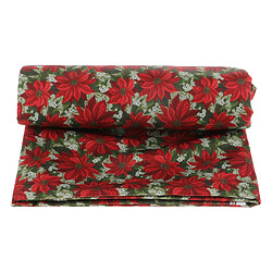 Avis tissu imperméable imprimé au mètre pour nappe coussin fleur rouge