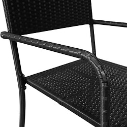 Avis vidaXL Chaises de salle à manger d'extérieur 6 pcs Résine tressée Noir