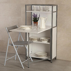 Versa Table à manger pour Cuisine ou Salle à manger Blumenau 62x30x120cm,Bois, PVC et métal, Blanc