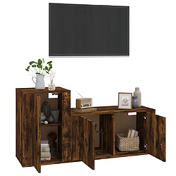 Avis Maison Chic Ensemble de meubles TV 2 pcs pour salon - Chêne fumé Bois d'ingénierie -MN70279