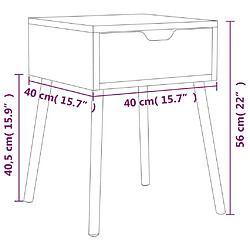 vidaXL Table de chevet chêne fumé 40x40x56 cm Bois d'ingénierie pas cher