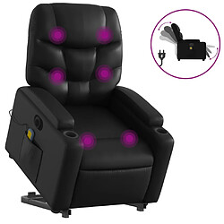 vidaXL Fauteuil inclinable de massage électrique noir similicuir