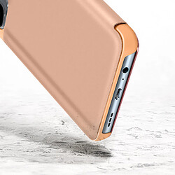 Avizar Housse Xiaomi Redmi Note 10 et Note 10s Clapet translucide Miroir Support Rose pas cher