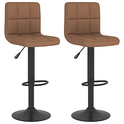 vidaXL Tabourets de bar lot de 2 marron tissu