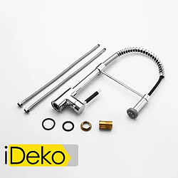 Avis iDeko®Robinet Mitigeur d’évier cuisine (Haut) étirable chrome& Flexible