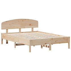 Vidaxl Cadre de lit avec tête de lit 135x190 cm bois de pin massif