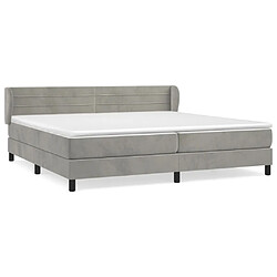 Maison Chic Lit Adulte - Lit simple Lit à sommier tapissier et matelas moelleux - Meuble de Chambre - Gris clair 200x200cm Velours -MN53640