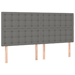 Acheter vidaXL Sommier à lattes de lit avec matelas Gris foncé 160x200cm Tissu