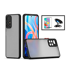 PHONECARE Kit Coque Anti Choque Caméra Protection + Film 5D Full Cover + Support Magnétique de Voiture Xiaomi Redmi Note 11T 5G - Noir