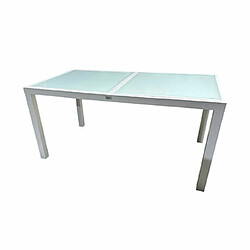 Avis Mes Ensemble table 160/240 cm + 6 chaises en aluminium blanc