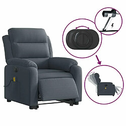 Maison Chic Fauteuil Relax pour salon, Fauteuil inclinable de massage électrique gris foncé velours -GKD66155 pas cher