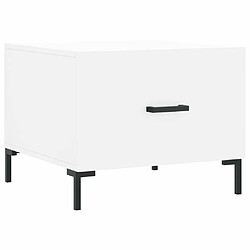 Maison Chic Table basse,Table Console Table d'appoint, Table pour salon blanc 50x50x40 cm bois d'ingénierie -MN17770