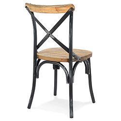 Acheter Alterego Chaise de cuisine 'RANCH' en bois finition Noyer effet vieilli noir