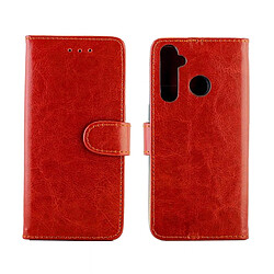 Wewoo Housse Coque Pour OPPO Realme5 Pro Crazy Horse Texture de protection en cuir à rabat horizontal avec support et fentes cartes et portefeuille et cadre photo marron