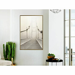 Paris Prix Affiche Murale Encadrée Bridge Disappearing into Fog 40 x 60 cm Or