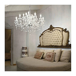 Ideal Lux Suspension Chromée en cristal NAPOLEON 18 ampoules