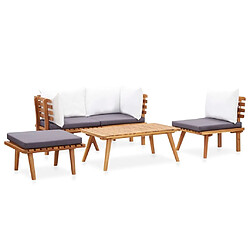 Maison Chic Salon de jardin 5 pcs - Table et chaises d'extérieur - Mobilier/Meubles de jardin Moderne Bois d'acacia massif -MN85492