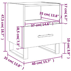 vidaXL Tables de chevet 2 pcs chêne marron 40x35x47,5 cm pas cher