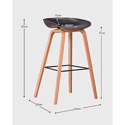 Nest Dream Tabouret nordique avec pieds en bois de hêtre (75cm) - Daxer pas cher