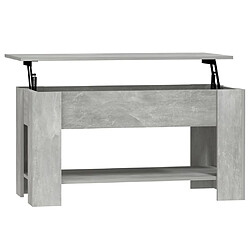 vidaXL Table basse gris béton 101x49x52 cm bois d'ingénierie