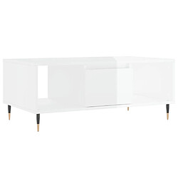 vidaXL Table basse Blanc brillant 90x50x36,5 cm Bois d'ingénierie