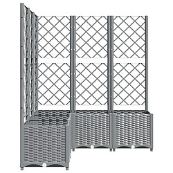 Acheter vidaXL Jardinière avec treillis gris clair 120x120x136cm polypropylène