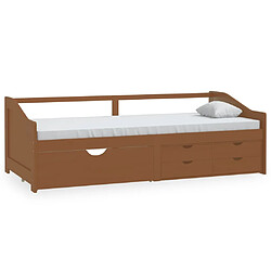 vidaXL Lit de repos 3 places sans matelas Bois de pin massif 90x200 cm