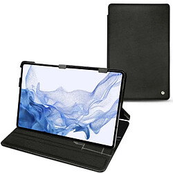 Housse cuir Samsung Galaxy Tab S8 Ultra - Rabat horizontal - Negre poudro ( Pantone #111212 ) - NOREVE