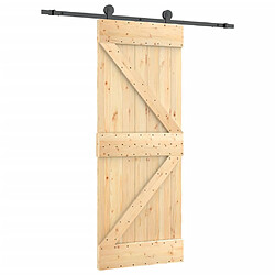 vidaXL Porte coulissante et kit de quincaillerie 85x210 cm pin massif