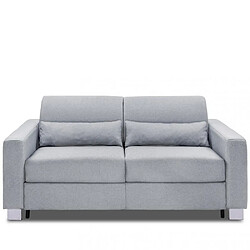 Inside 75 Canapé 3 places DOMUS V2 convertible EXPRESS sommier lattes 140cm matelas 17 cm tweed gris clair