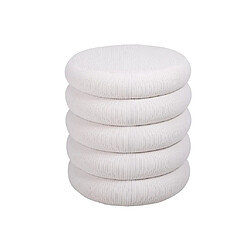 Vente-Unique Pouf en velours côtelé crème ECAMBI