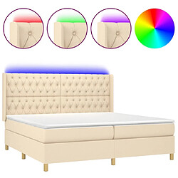 Sommier à lattes,Cadre à lattes de lit pour Adulte matelas et LED Crème 200x200 cm Tissu -MN97447