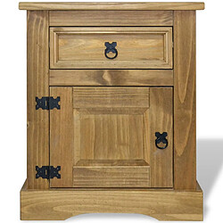 Helloshop26 Table de nuit chevet commode armoire meuble chambre meuble de chevet pin mexicain gamme corona 53 x 39 x 67 cm 1402113