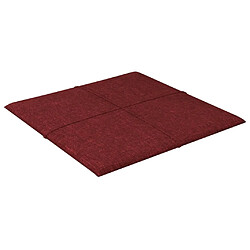 Avis vidaXL Panneaux muraux 12 pcs Rouge bordeaux 30x30 cm Tissu 1,08 m²