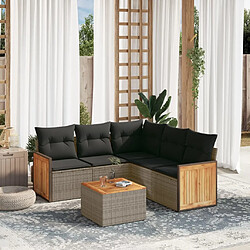 Maison Chic Salon de jardin 6 pcs avec coussins | Ensemble de Table et chaises | Mobilier d'Extérieur gris résine tressée -GKD47419